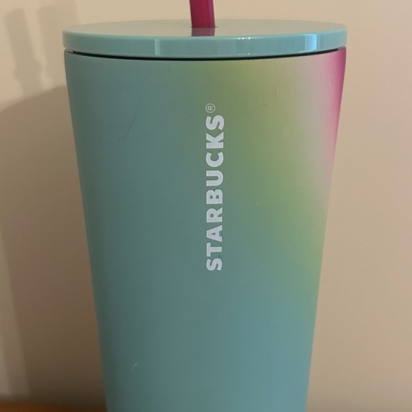 💜 2024 STARBUCKS Spring PASTEL RAINBOW TIE DYE STAINLESS STEEL Tumbler Cold Cup - Picture 3 of 4